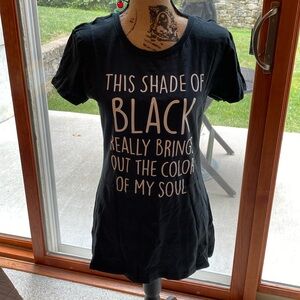 Women’s t shirt. Size medium. Color: black.